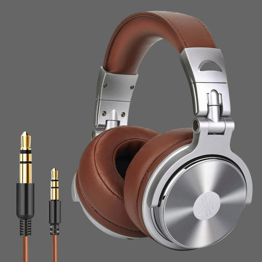 Pro 30 Professional Studio DJ Headphones with Microphone over Ear Wired Earphones Hifi Monitors Foldable Gaming Headset